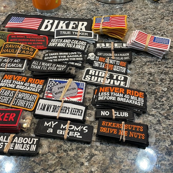 ⭐️ 142 PCS Motorcycle Vest Patch Wholesale Lot Biker Accessories Iron-On - Picture 3 of 3